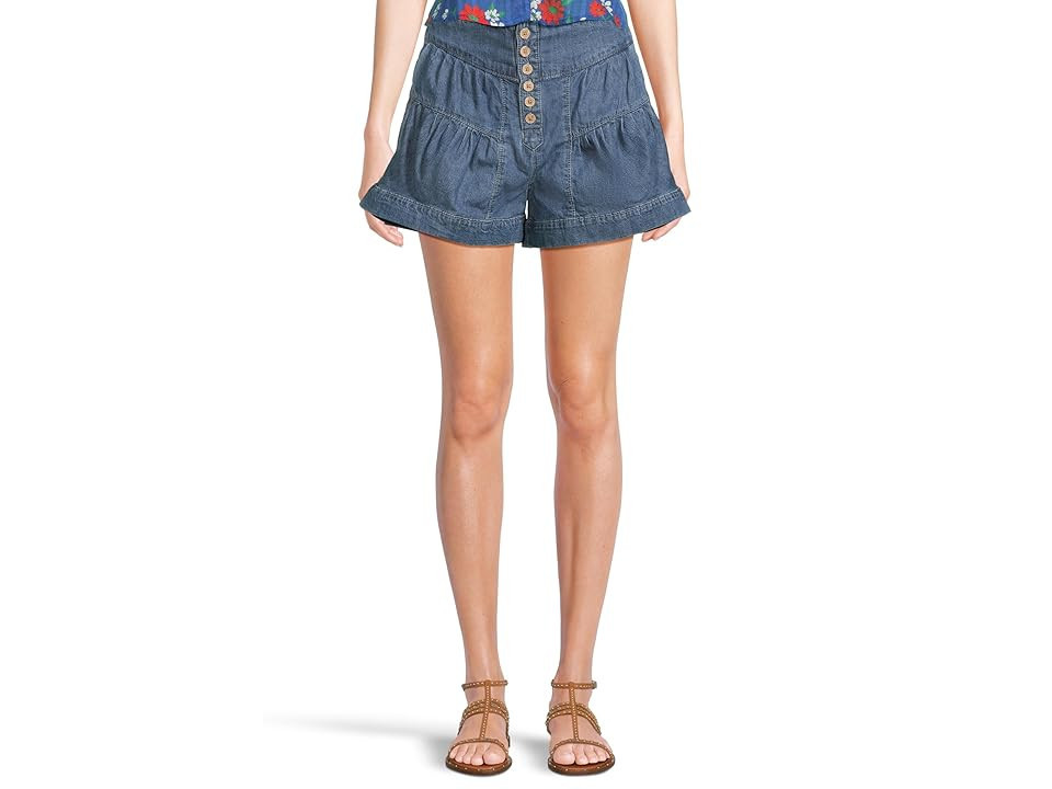 Free People Fleur Denim Shorts Women's Shorts True Blue : XL (Women's 14), Cotton/Denim | Zappos