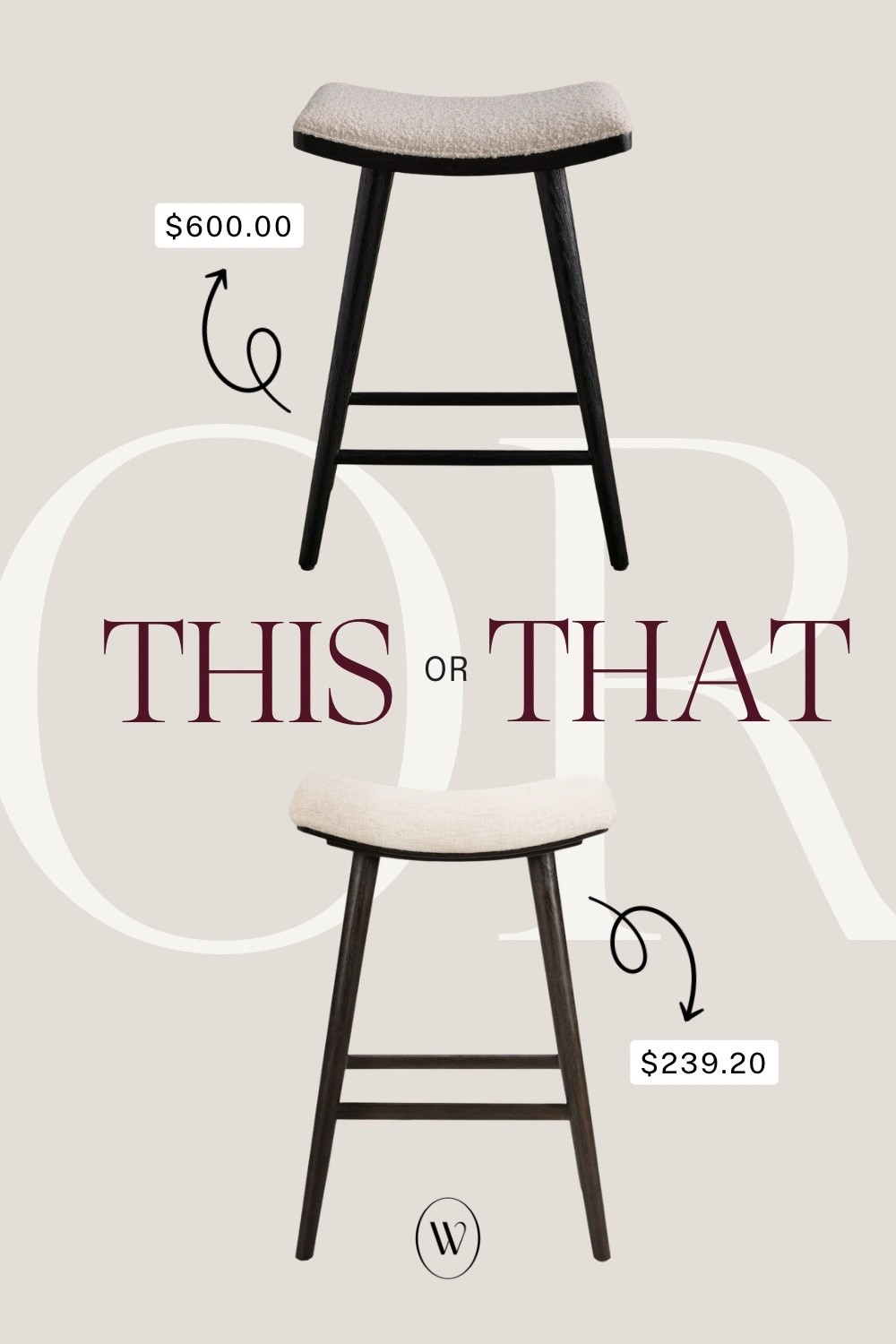 Your weekly look for less is here! Featuring a counter stool with black tapered legs and an upholstered seat. Will you splurge or are you buying the dupe? Let me know in the comments! PS — both are currently on sale!!

#LTKHome #LTKSaleAlert