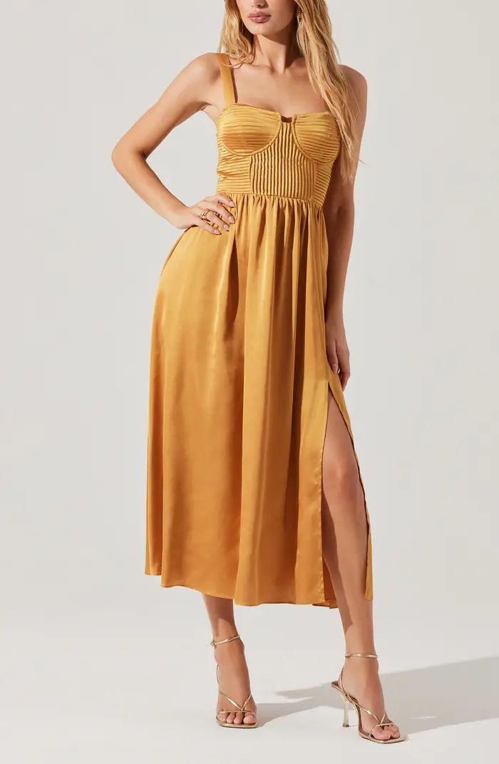 ASTR the Label Pleated Bustier Midi Dress | Nordstrom | Nordstrom