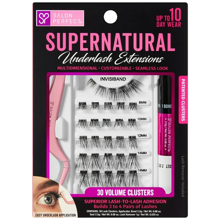 Salon Perfect Supernatural False Underlash Extensions Starter Kit, Fake Eyelashes, Contains 30 La... | Walmart (US)