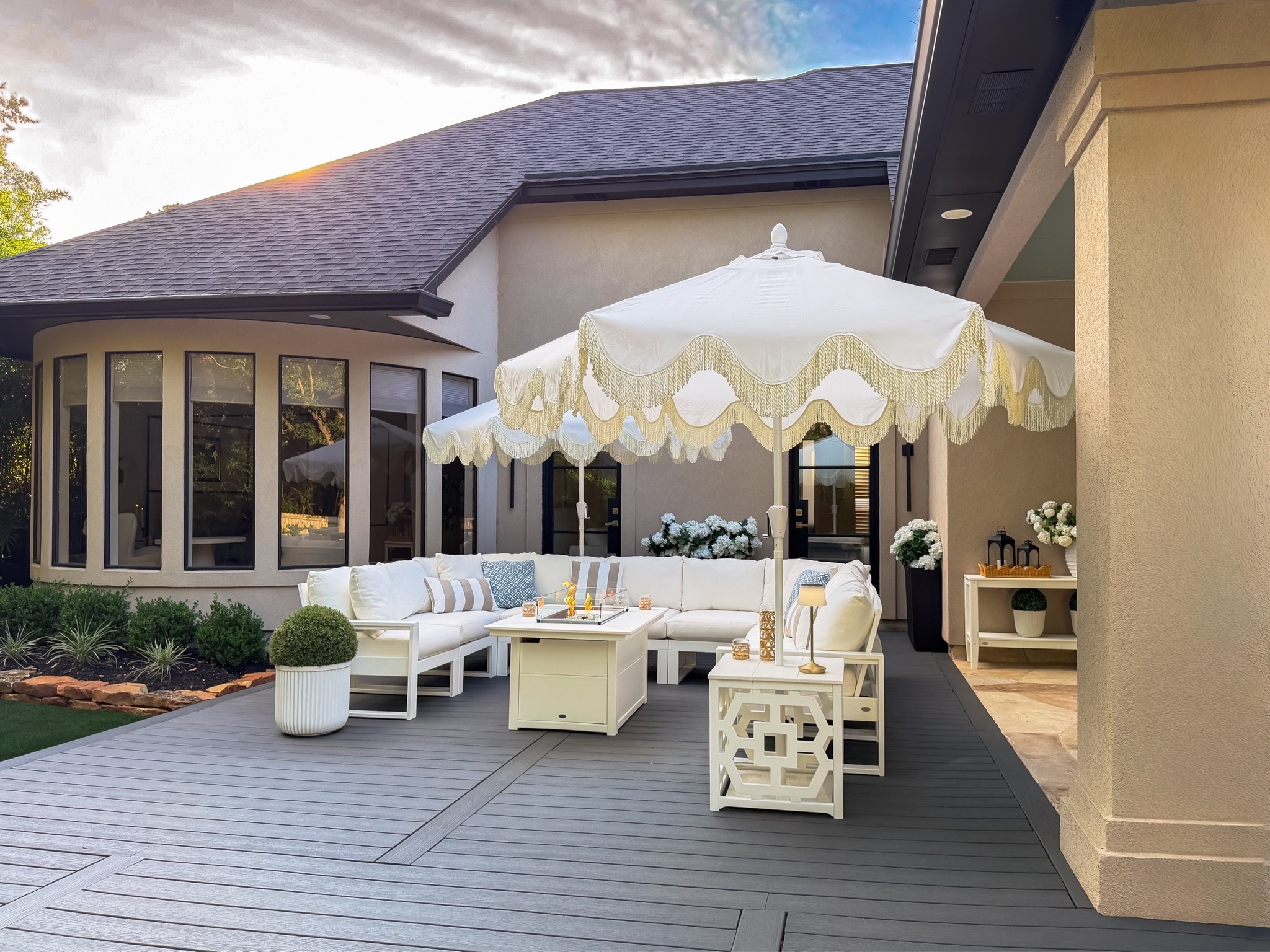 Our patio got the upgrade it deserved 🤍 We loved our @POLYWOOD Adirondack chairs so much that adding the new POLYWOOD EDGE Modular Deep Seating Set was an easy yes.

The spacious modular design, plush cushions (available in so many beautiful colors!), and timeless look make it the perfect gathering spot for family and friends. Paired with the fire pit—which we LOVE year-round—it’s quickly become our favorite place to unwind. 🔥

I love that it’s low maintenance, weather-resistant, and built to last. It fits seamlessly with the other POLYWOOD pieces in our outdoor space and has completely elevated our patio. ☀️

#POLYWOOD #POLYWOODPartner #OutdoorLiving #PatioInspo #BackyardGoals

#LTKHome #LTKSeasonal #LTKstorytime