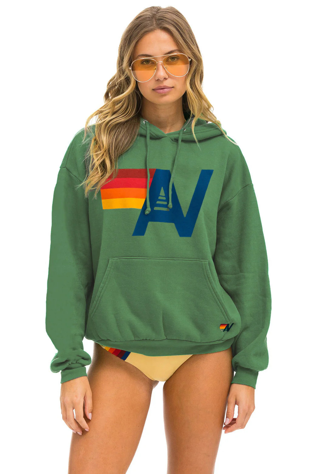 LOGO PULLOVER RELAXED HOODIE - PALM | Aviator Nation
