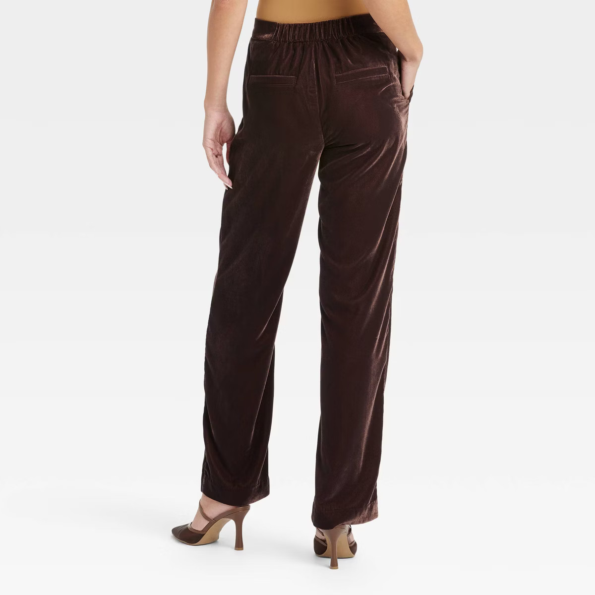 Women's High-Rise Straight Leg Velvet Trousers - A New Day™ | Target