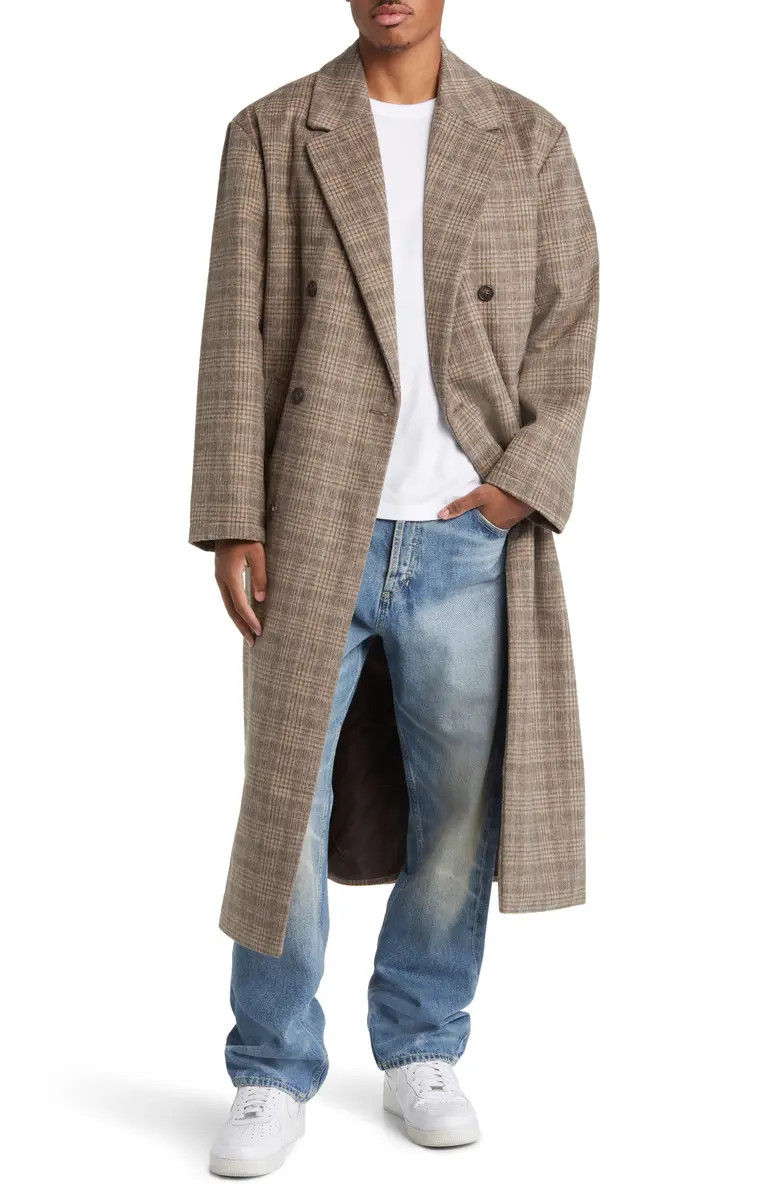 ASOS DESIGN Oversize Plaid Coat | Nordstrom | Nordstrom