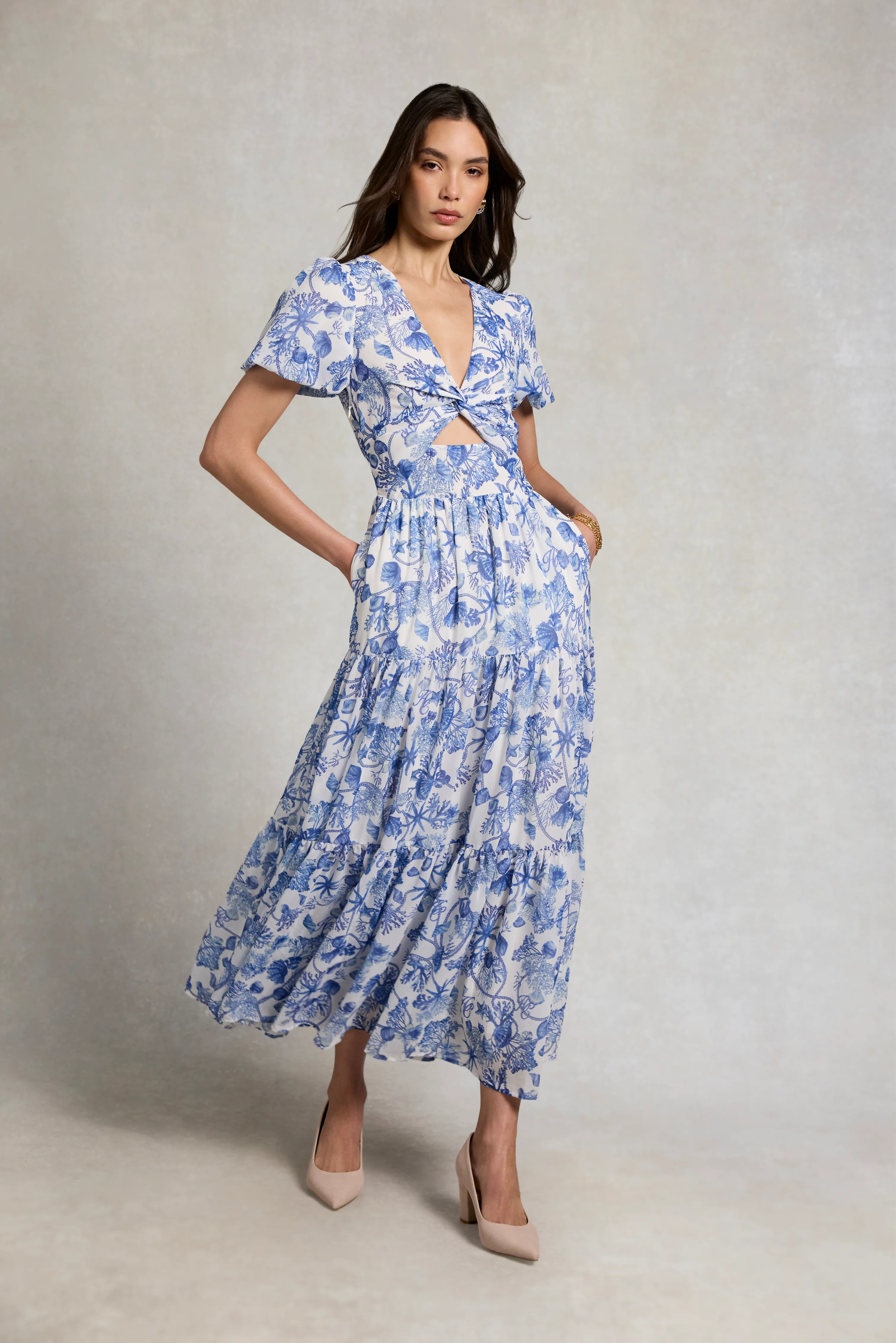 Giselle Dress (Blue Seashell) | Holland Cooper