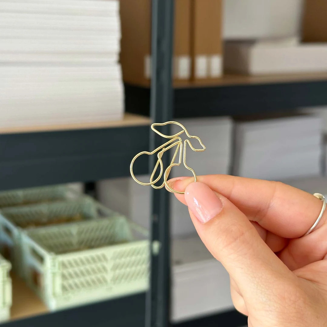 Golden Paper Clips Cherries 5 Pieces Metal Paper Clip Binder Clips Office Supplies Stationery - E... | Etsy (US)