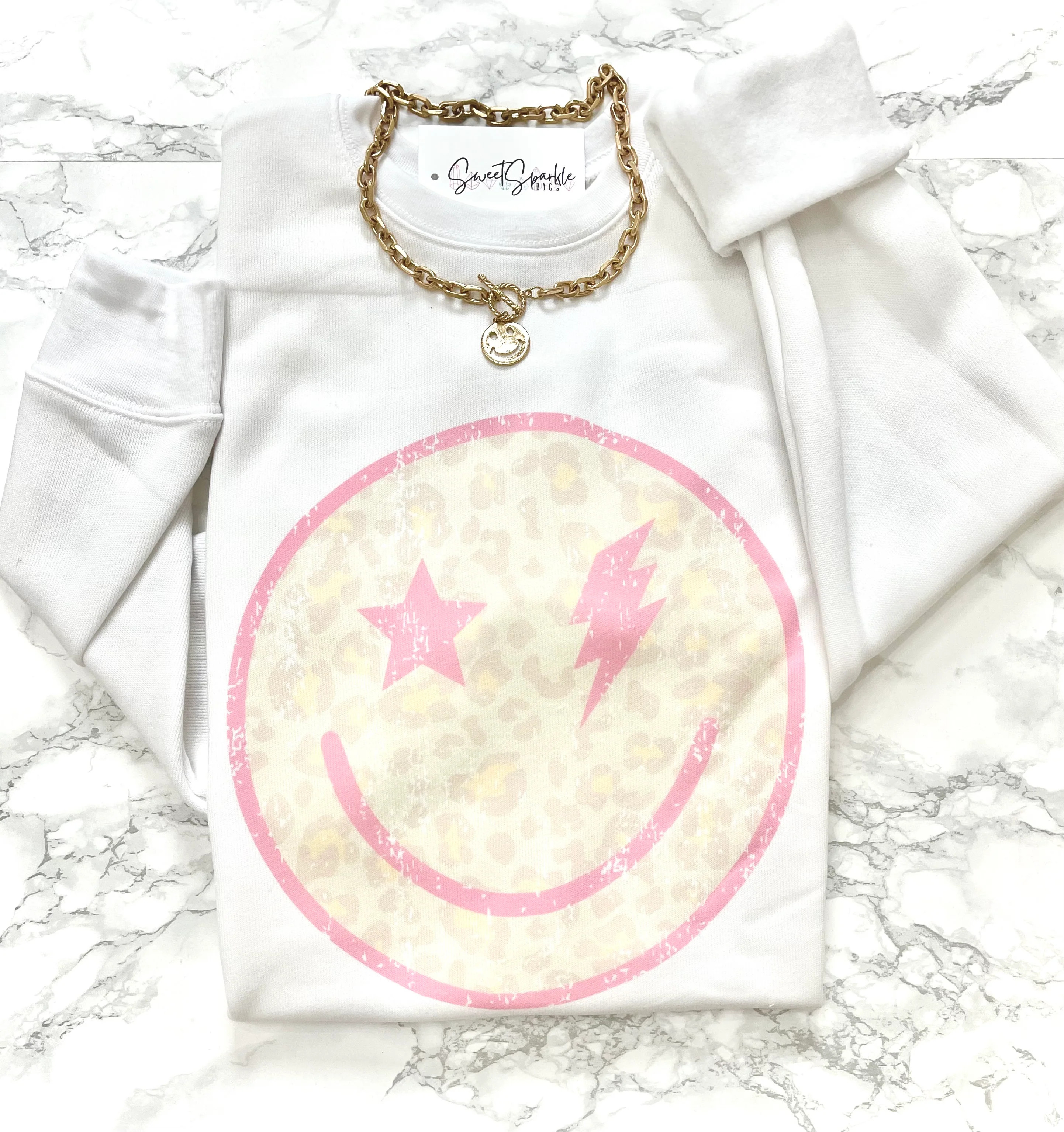 Star/lighting smiley sweatshirt | Sweet Sparkle by GG 