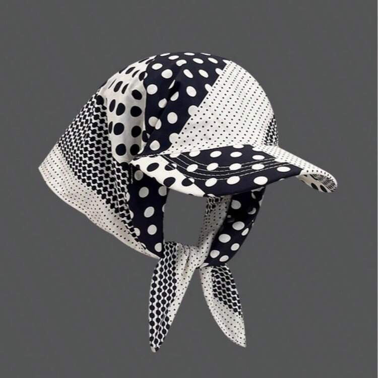 Black, White & Gray Polka Dot Headband, Headscarf, Bandana, Lightweight Sun Protection Hat, Casua... | SHEIN