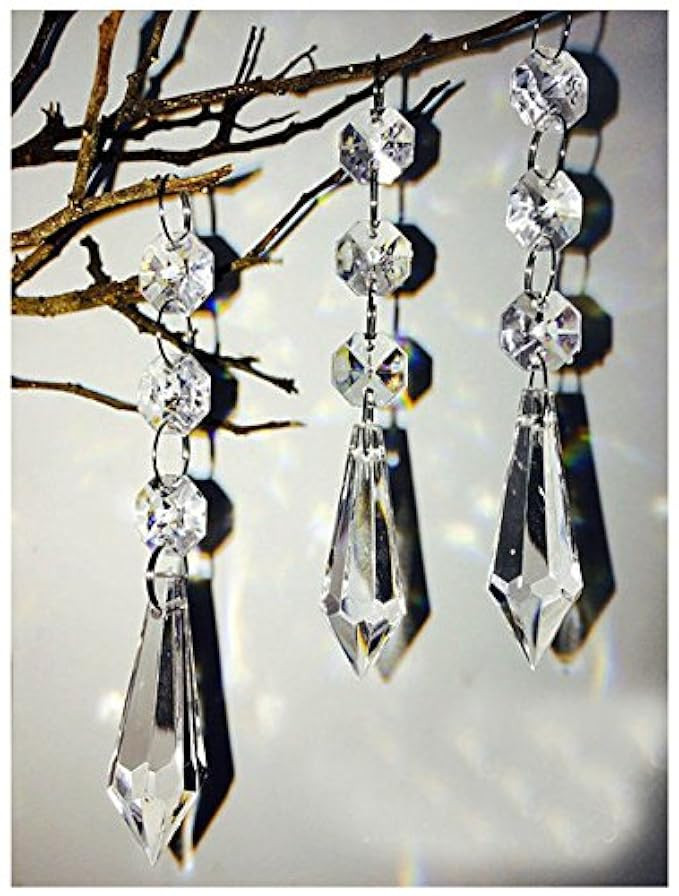 Hot 30PCS Acrylic Crystal Beads Garland Chandelier Hanging Wedding Party Celebration Decor (style 2) | Amazon (US)