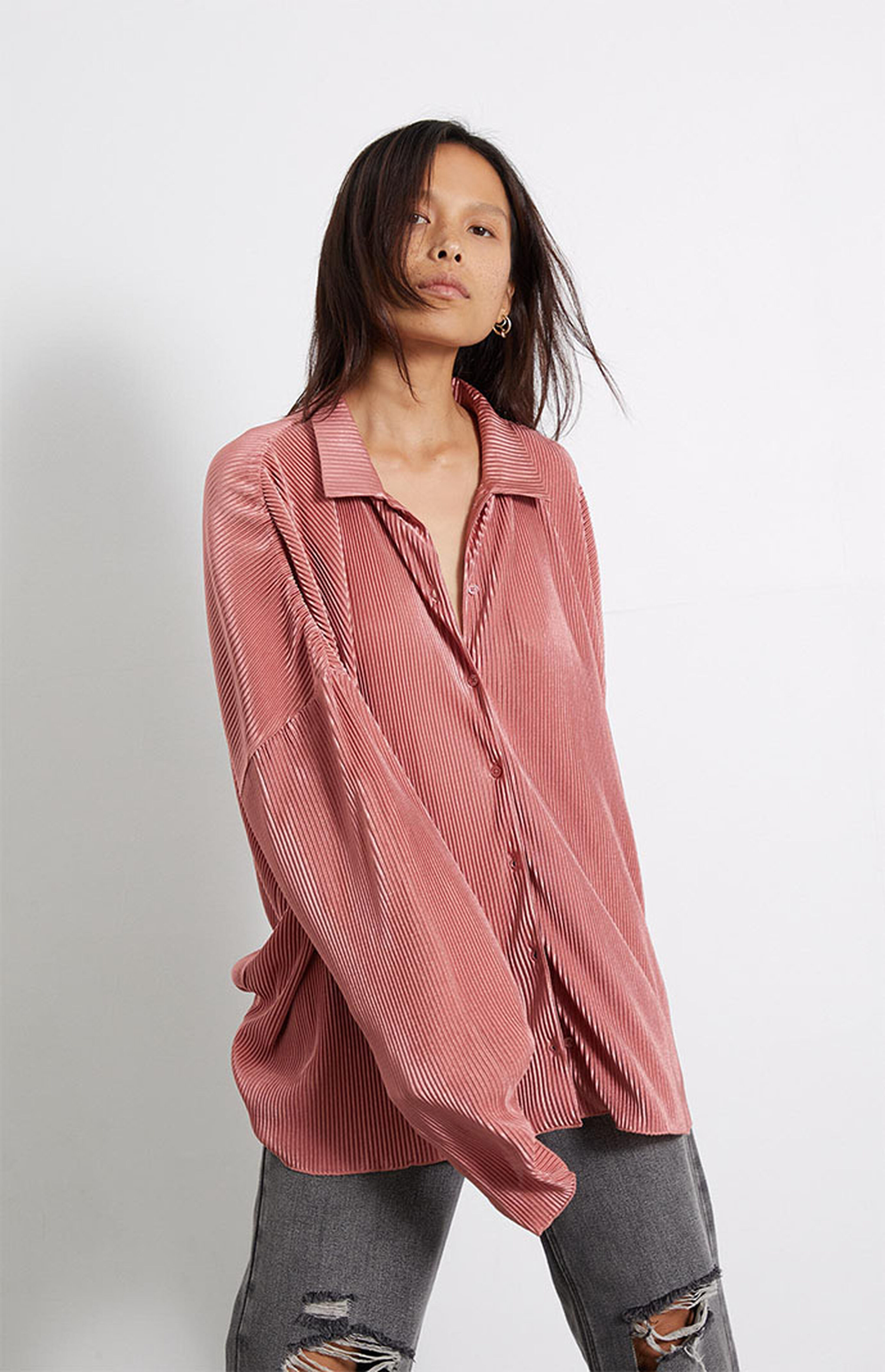 LA Hearts Plissé Button Down Top | PacSun