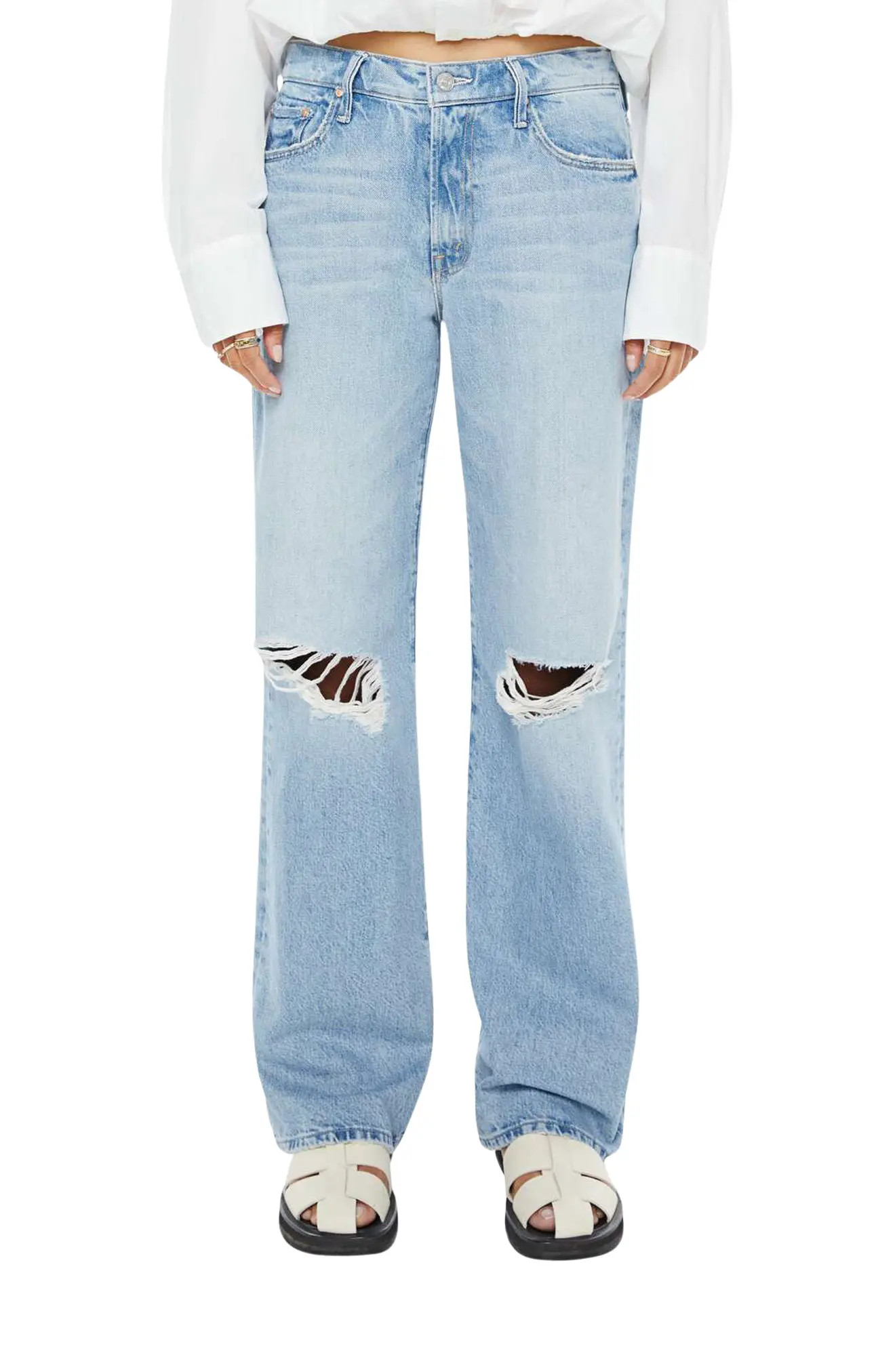 The Maven Mid Rise Ripped Straight Leg Jeans (Women) | Nordstrom | Nordstrom