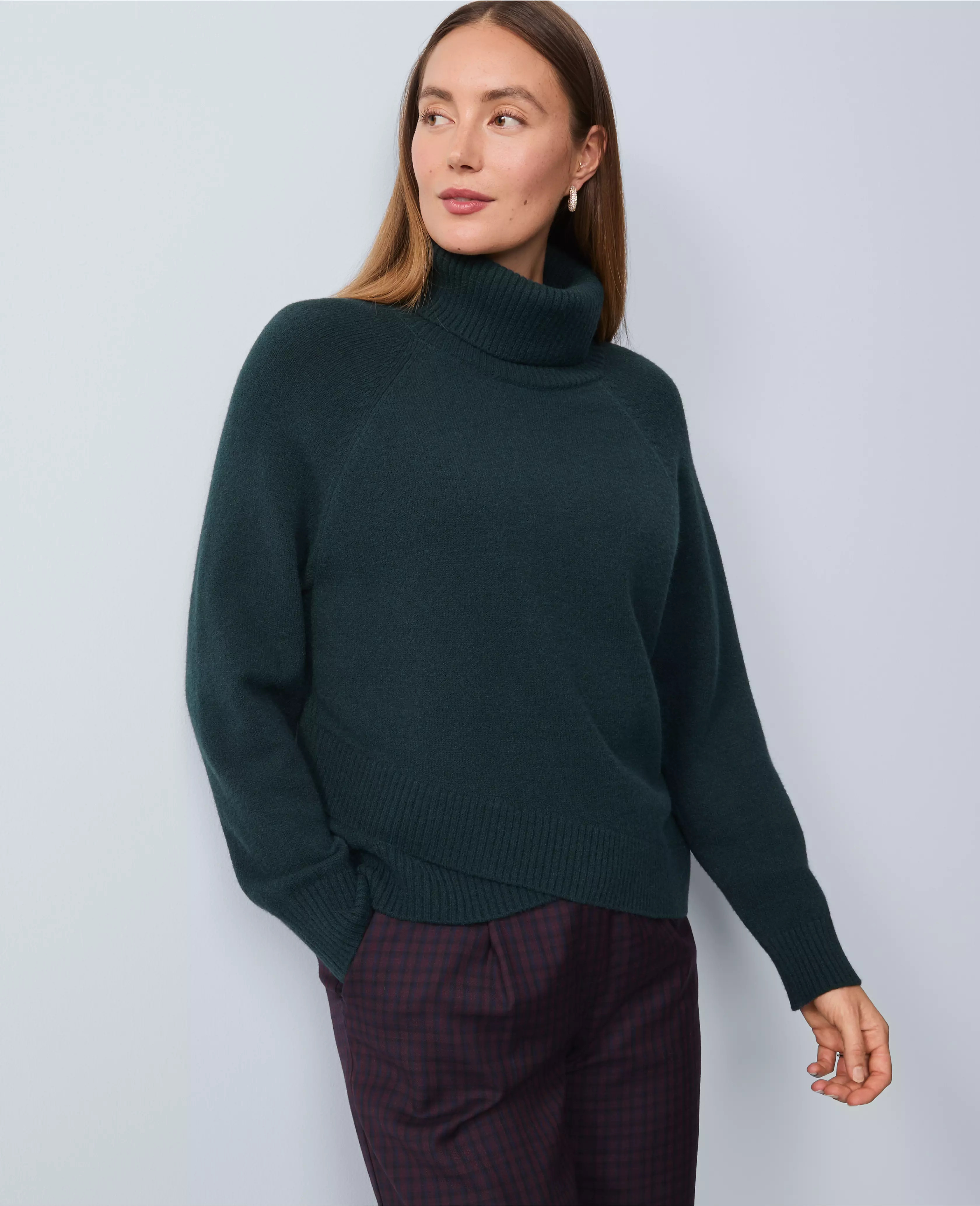 Crossover Turtleneck Sweater | Ann Taylor
