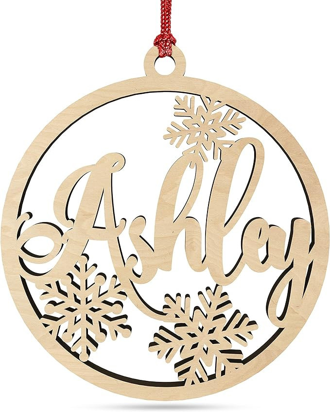 Personalized Name Christmas Ornament for Women, Custom Laser Engraved 4" Wood, 2023 Xmas Ornament... | Amazon (US)