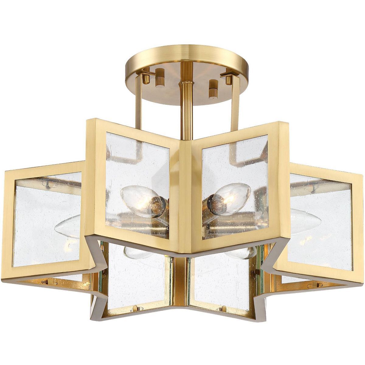 Possini Euro Design Casa Star Modern Ceiling Light Semi Flush Mount Fixture 16" Wide Warm Brass 6... | Target