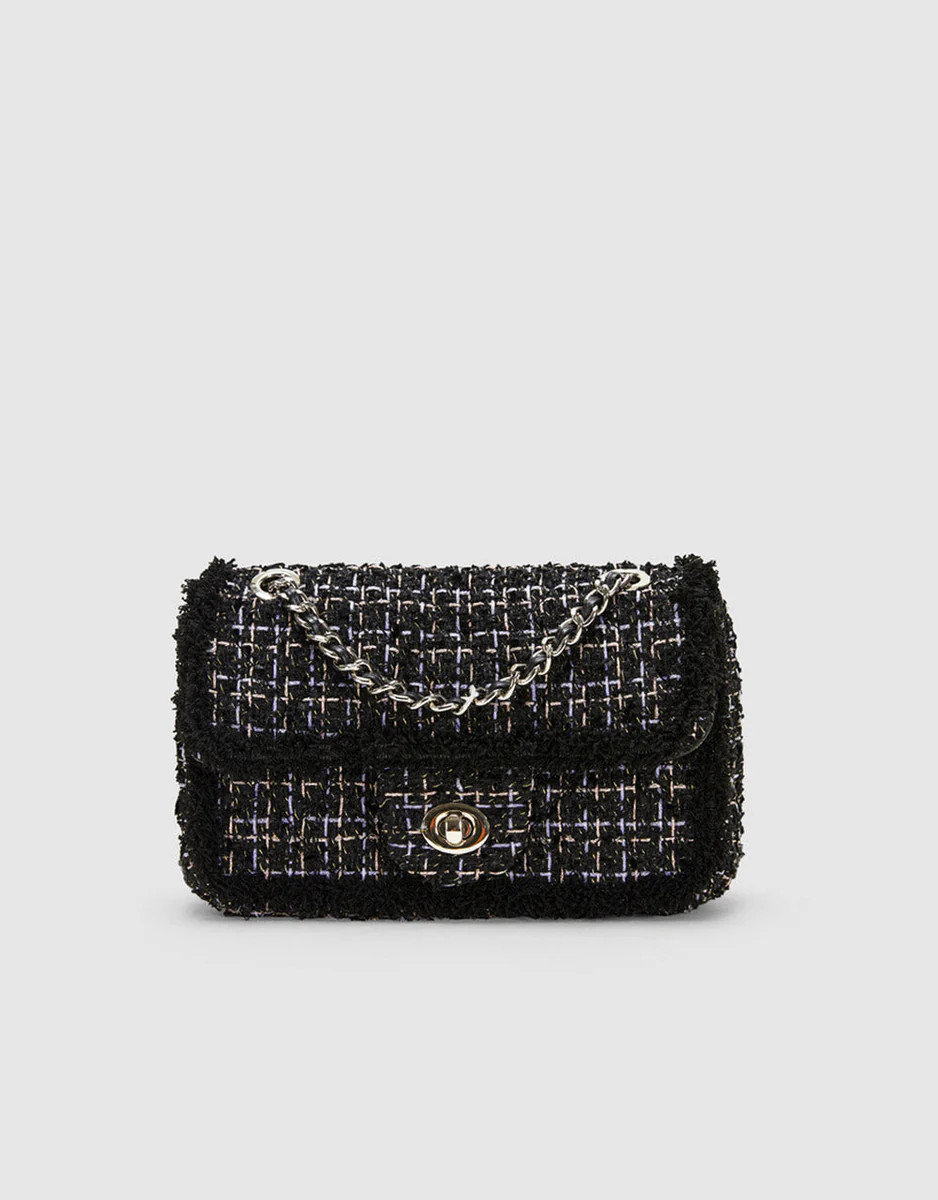 Tweed Frill Trim Shoulder Bag | Urban Revivo