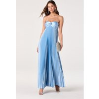 ASTR the Label | Cyrina Plissé Strapless Maxi Gown in Blue | Size M | ASTR The Label (US)