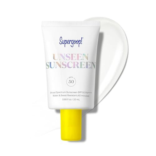 Supergoop! Unseen Sunscreen - SPF 50 - Clear & Invisible Face Sunscreen + Broad Spectrum + Makeup-Gripping Primer - Weightless, Scentless, Oil Free - For All Skin Types & Tones - 0.68 fl oz | Amazon (US)