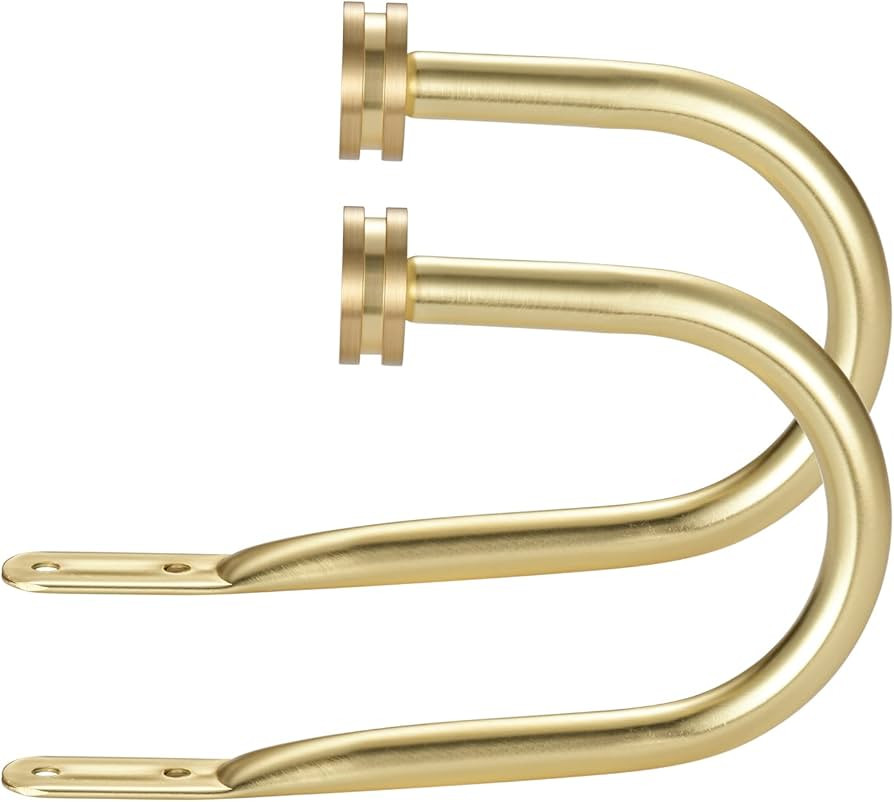 Curtain Holders, 2 Pack Brass Decorative Curtain Holdbacks for Wall Curtain Drapery | Amazon (US)