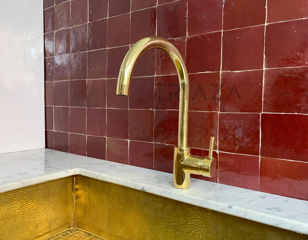 Unlacquered Brass Faucet Single Hole Faucet Kitchen Faucet - Etsy | Etsy (US)