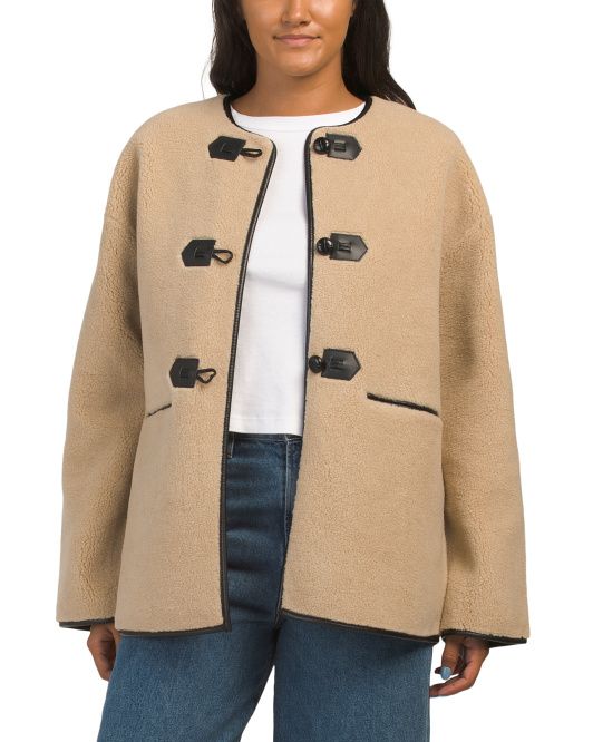 Faux Shearling Toggle Jacket | TJ Maxx