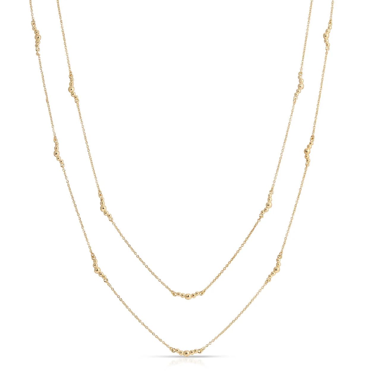 Michelle Campbell Jewelry Women's Dottie Gold Wrap Chain Necklace, Brass with 14k Yellow Gold Ove... | Walmart (US)