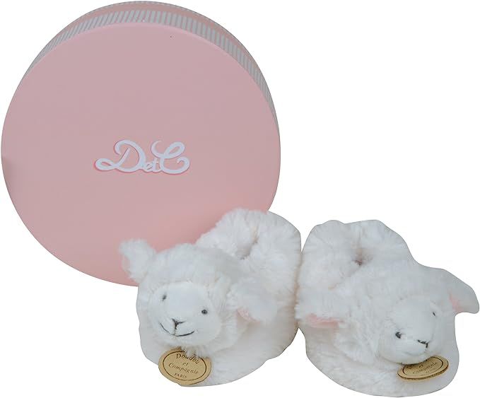 Doudou et Compagnie DC2425 Lamb Slippers with Rattle Pink | Amazon (US)