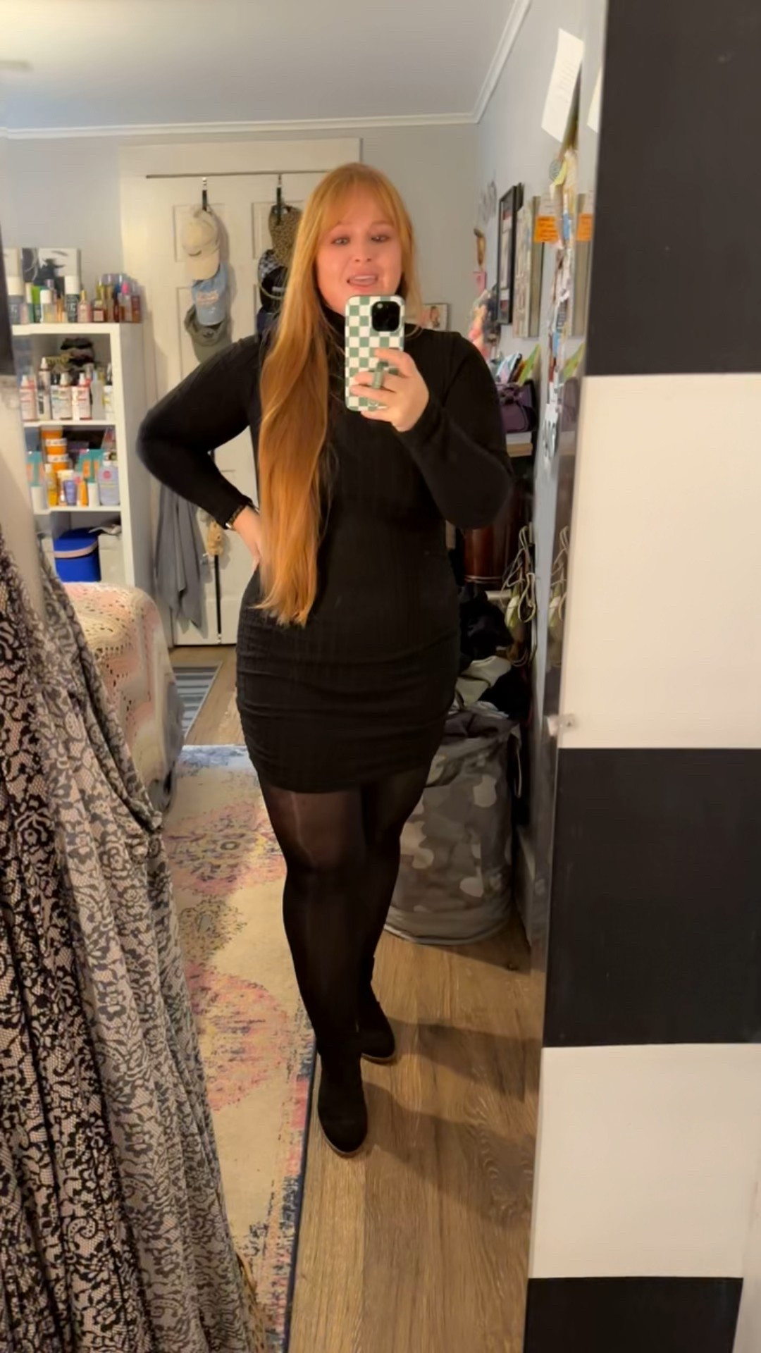 Affordable fashion from SHEIN. I absolutely love how flattering this dress is and I think I need a back up pair of these shiny tights! 

This would make a great holiday outfit with some pops of red or green I think. 

#LTKFindsUnder50 #LTKootd #LTKHoliday