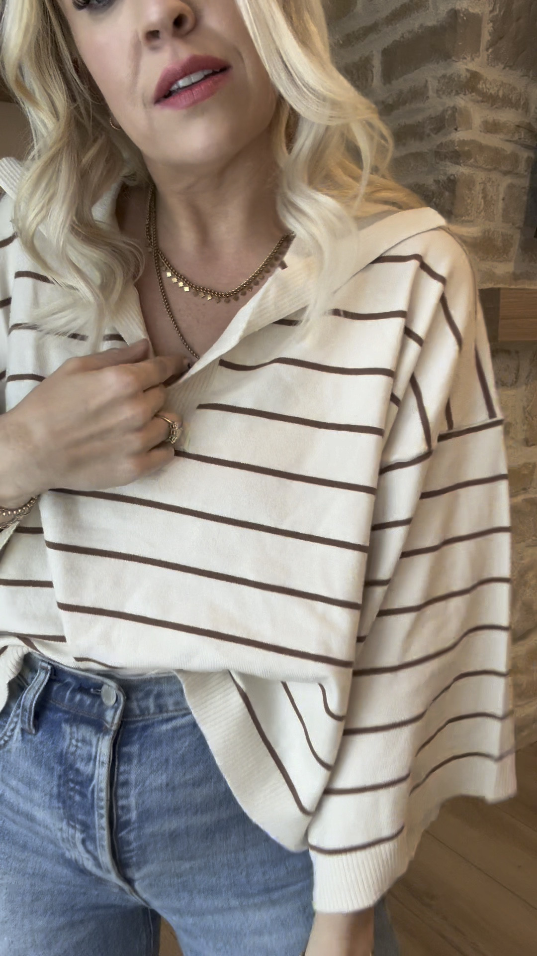 Stripe Johnny Collar Crop Sweater curated on LTK
