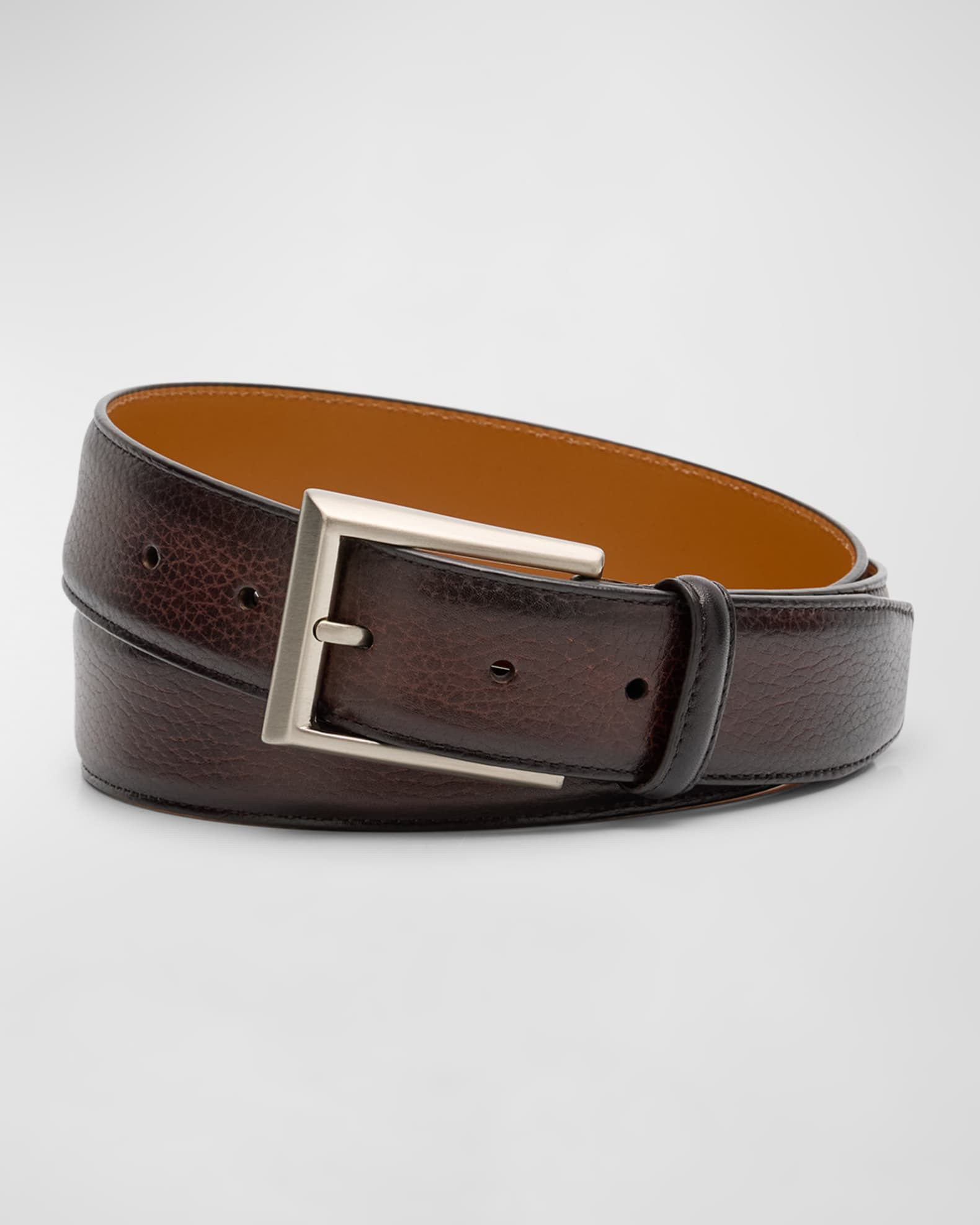 Men's Rocas Pebbled Leather Belt | Neiman Marcus