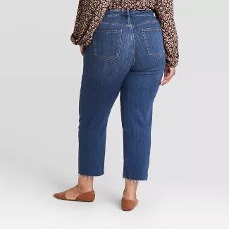 Women's Plus Size High-Rise Straight Leg Jeans - Ava & Viv™ | Target