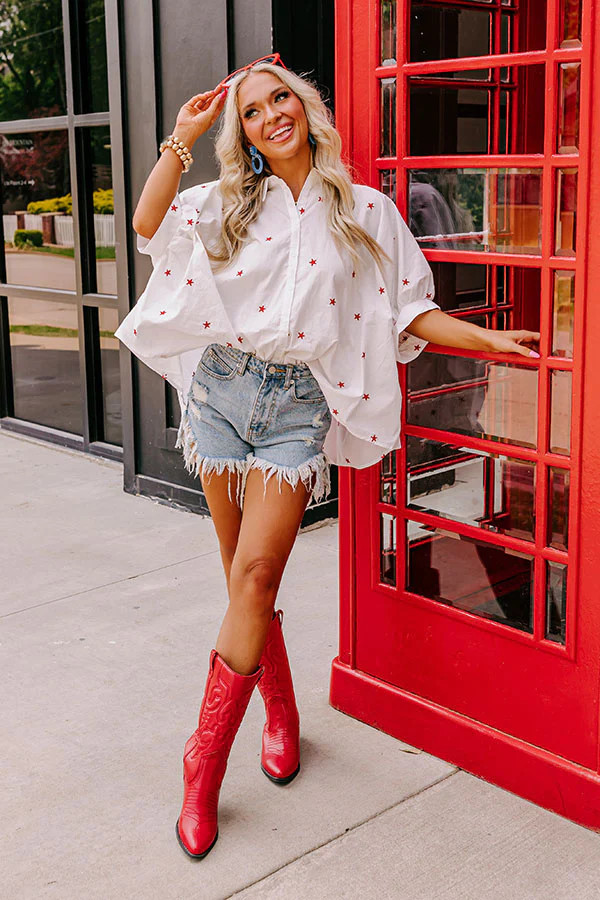 American Anthem Embroidered Button Up | Impressions Online Boutique