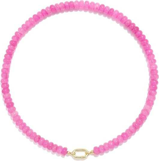 Beaded Gemstone Necklaces for Women Bohemian Colored Choker Natural Stone Bead Summer Beach Handm... | Amazon (US)