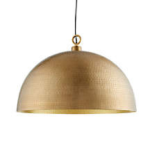 Rodan Hammered Brass Metal Dome Pendant Light + Reviews | Crate and Barrel | Crate & Barrel