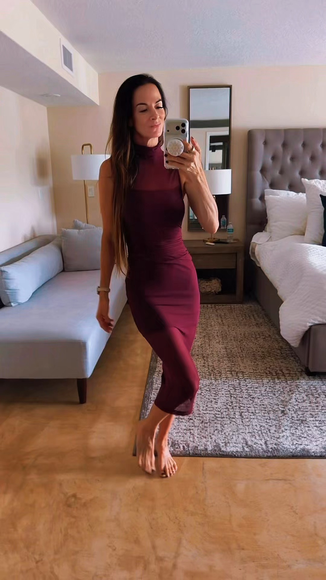 Denim is getting the night off. 😉 Wearing this Amanda Uprichard dress to dinner tonight and loving the rich plum color, sheer high neckline and ruched detailing. Such a beautiful option for a fall date night or dressed-up dinner. Shop the dress below!

Wearing XS 
@Revolve #revolveambassador

#LTKdayinmylife #LTKgrwm #LTKootd