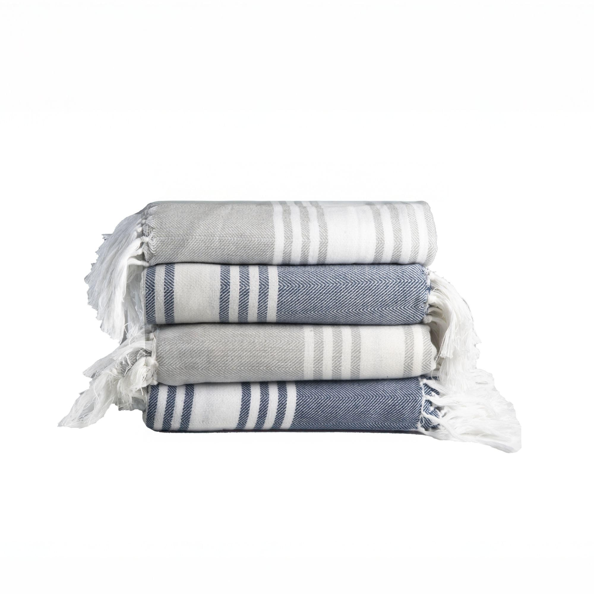 Salt Earth 100% Turkish Cotton Herringbone Beach Towel Set of 4, 36" x 72" Large Peshtemal Towels... | Amazon (US)