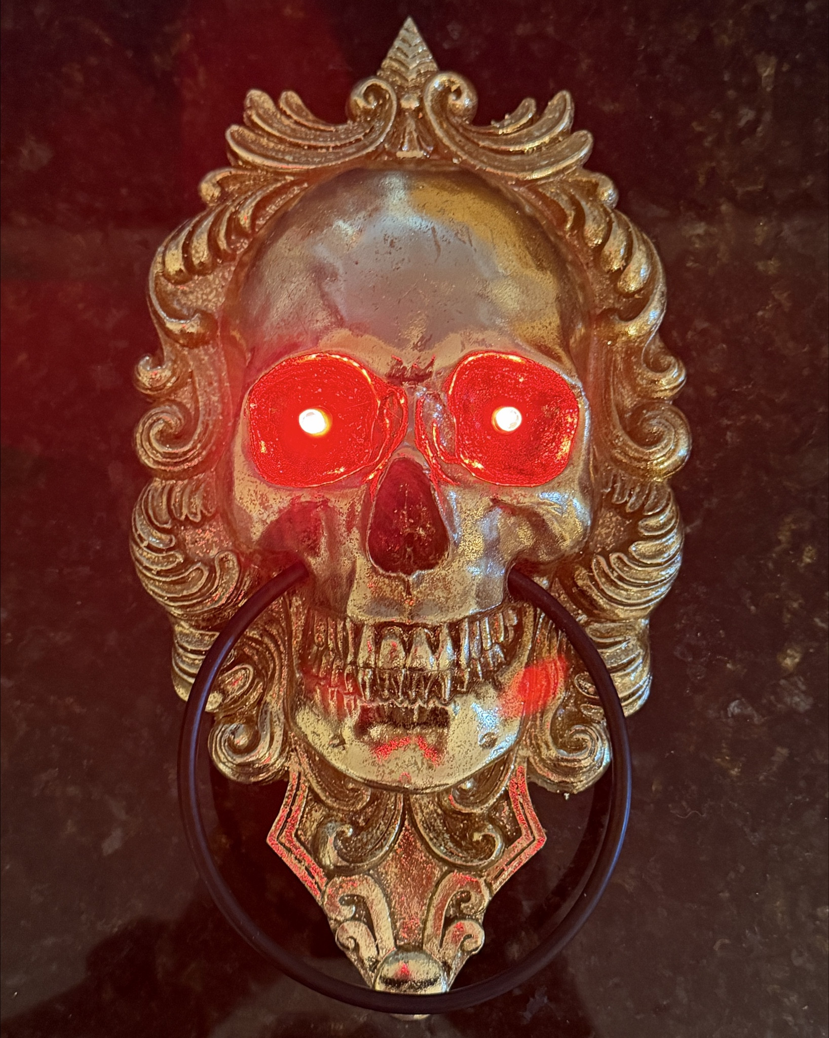 This gold skull door knocker is the dramatic entrance statement I’ve been dreaming of—and the dancing skeleton doormat ties it all together perfectly.

#SpookySeasonDecor #SkullStyle #GothGlamHome #HalloweenEntryway #ChicAndCreepy #HauntedHomeVibes #FallFrontPorch #EdgyHomeDecor 

#LTKSeasonal #LTKHoliday #LTKHalloween