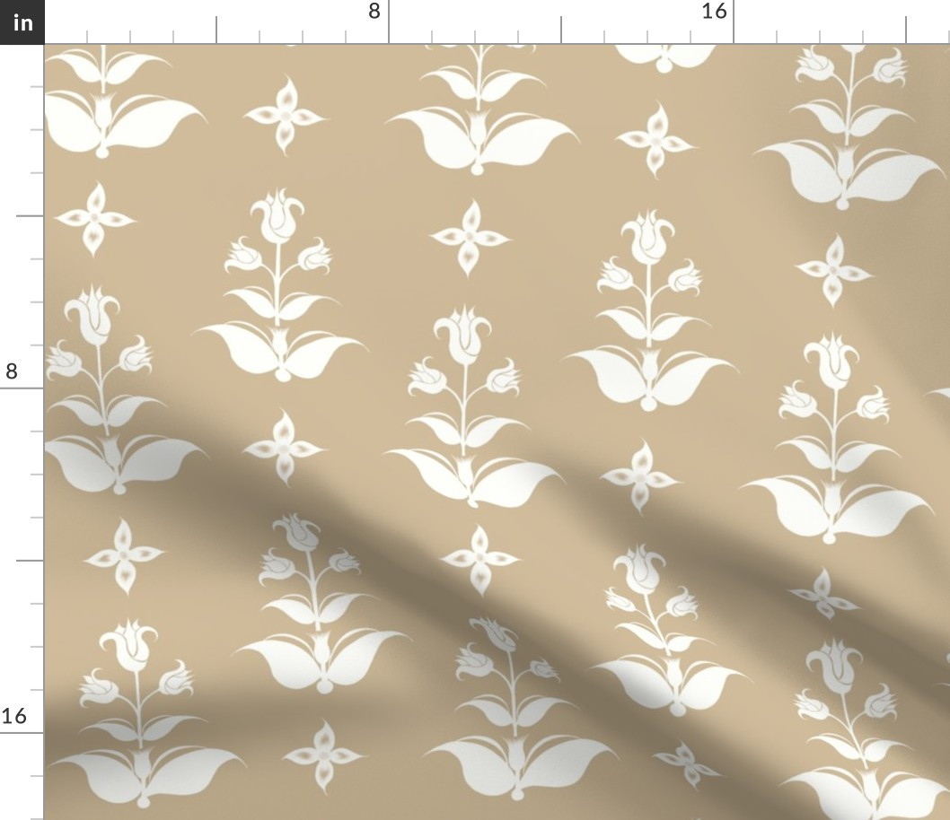 Sweet Sprouts Block Print Rattan Fabric byohsolovingly | Spoonflower