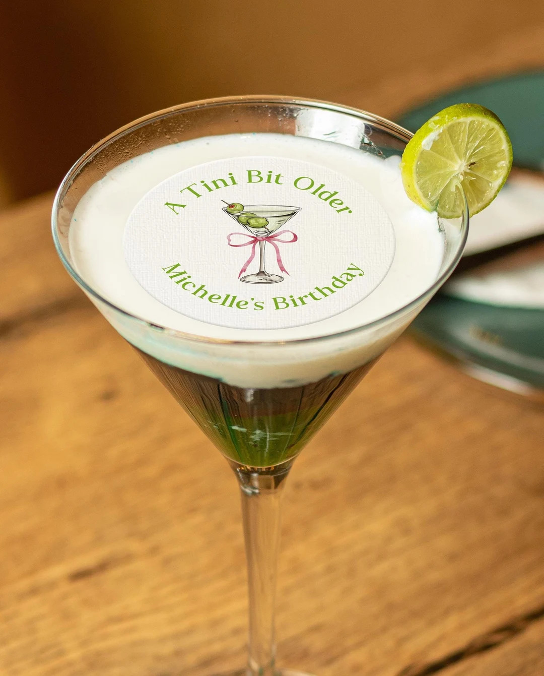 Tini Bit Older Drink Topper/edible Cocktail Topper/dirty Martini Birthday/customizable Birthday T... | Etsy (US)