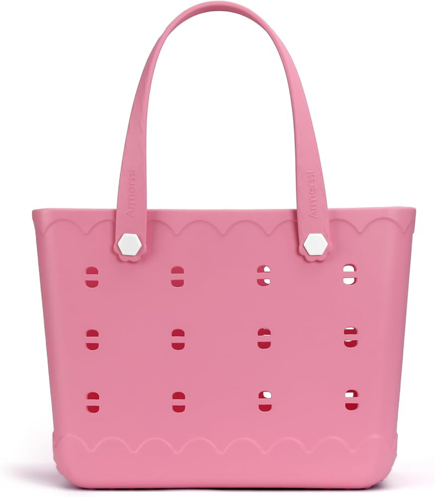 Large Rubber Beach Tote Bag | Durable Rubber Bag Waterproof Washable Versatile Modern Tote Bags | Amazon (US)