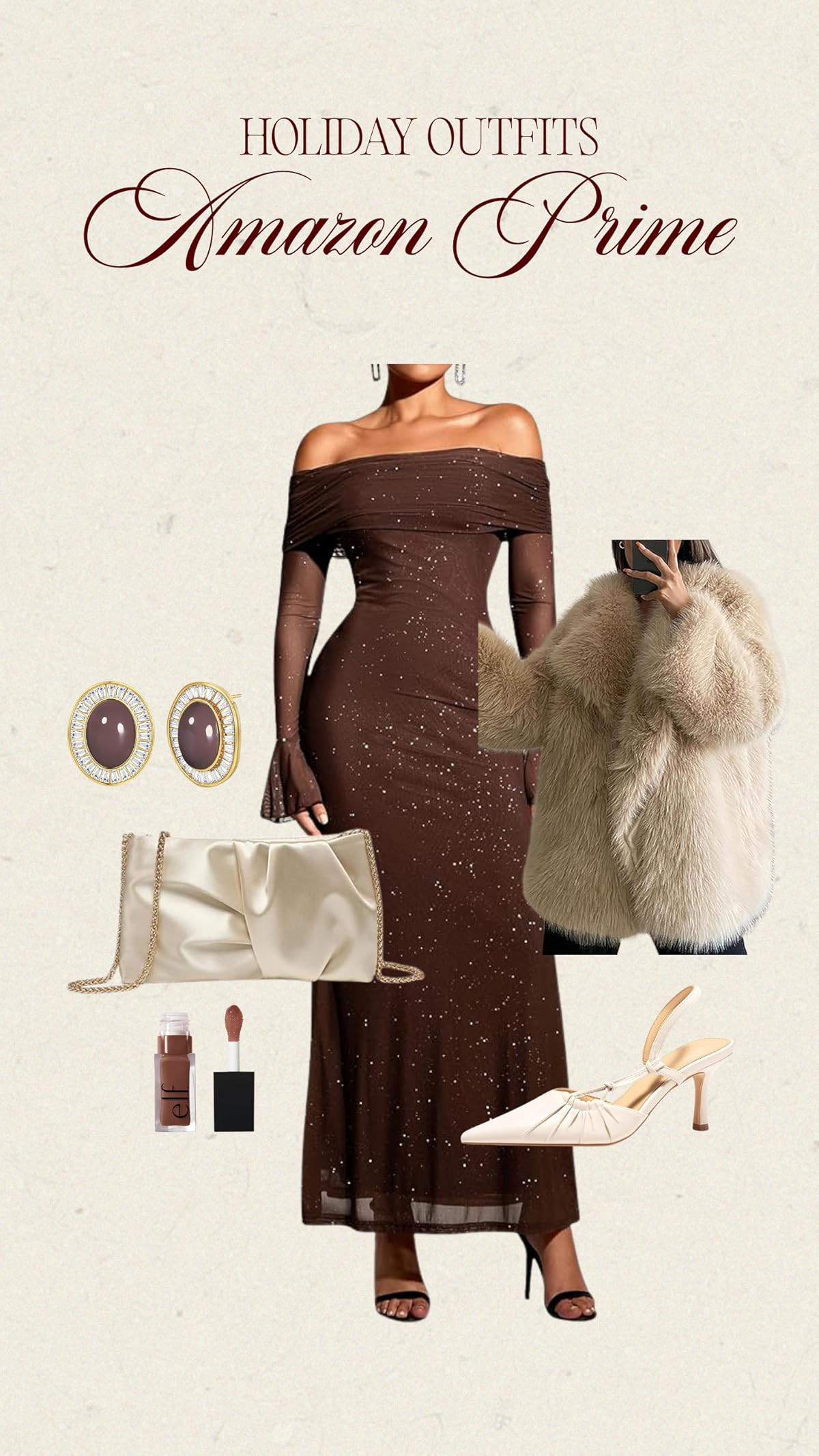 Large Chunky Brown Beige Tan Chocolate 18K gold plated Round Oval Button CZ Stud Enamel Statement... | Amazon (US)