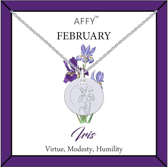 AFFY Birth Flower Necklace 18k Gold Plated Engraved Custom Floral Pendant Necklaces Dainty Birth ... | Amazon (US)