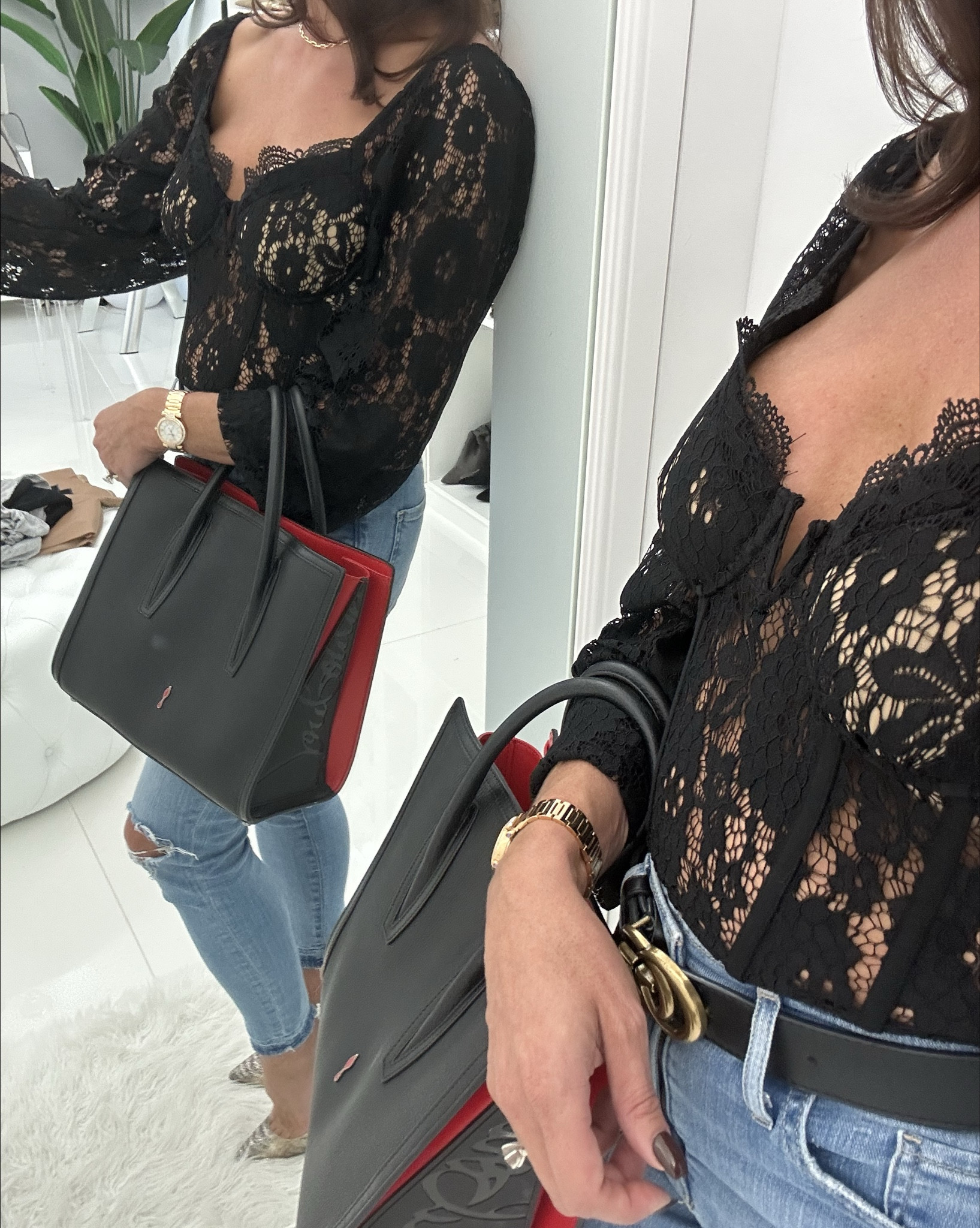 The amount of times I have worn this top to go out with girl friends or on a date is not representative here..

The lace long sleeve corset style is just an easy go to.

#LTKdayinmylife #LTKootd #LTKOver40