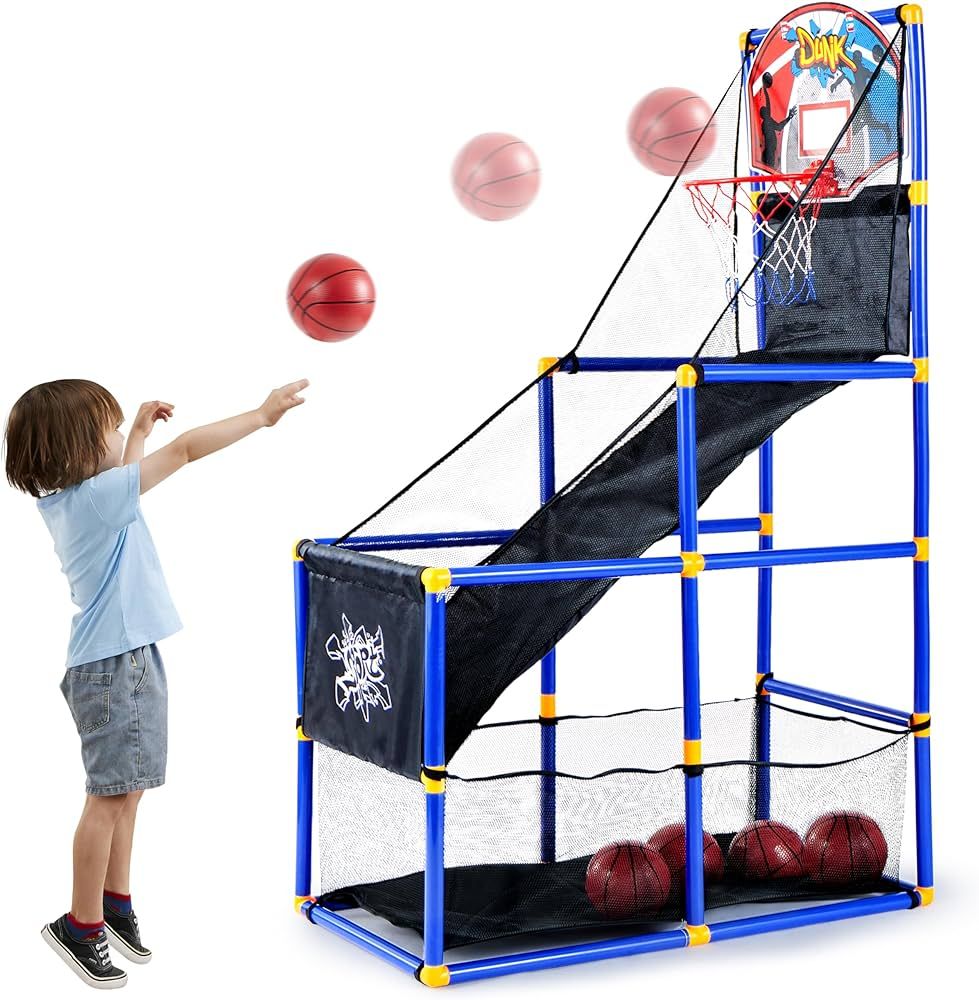 JOYIN Arcade Basketball Game Set with 4 Balls and Hoop for Kids 3 to 12 Years Old Indoor Outdoor ... | Amazon (US)