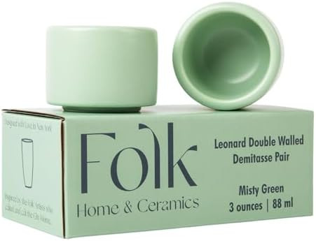 Folk Ceramics Leonard Ceramic Espresso Cups | Modern Stackable Demitasse Mugs for Espresso | Doub... | Amazon (US)