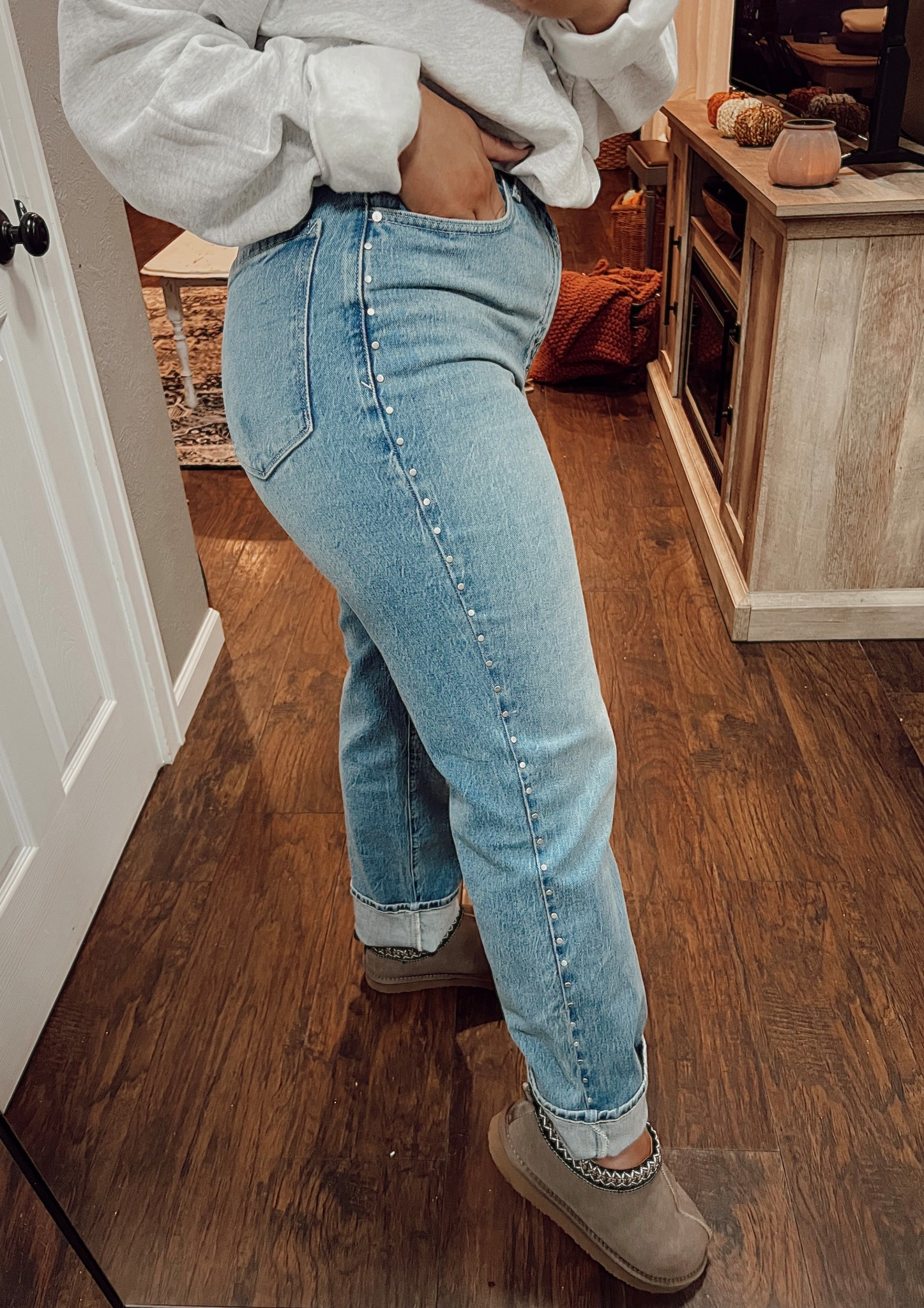 Studded jeans for fall! 

#LTKU #LTKMidsize #LTKFindsUnder50