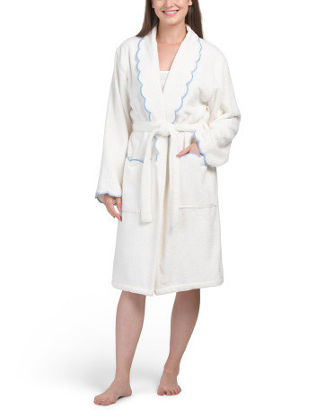 Made In Turkey Scallop Embroidery Bathrobe | TJ Maxx