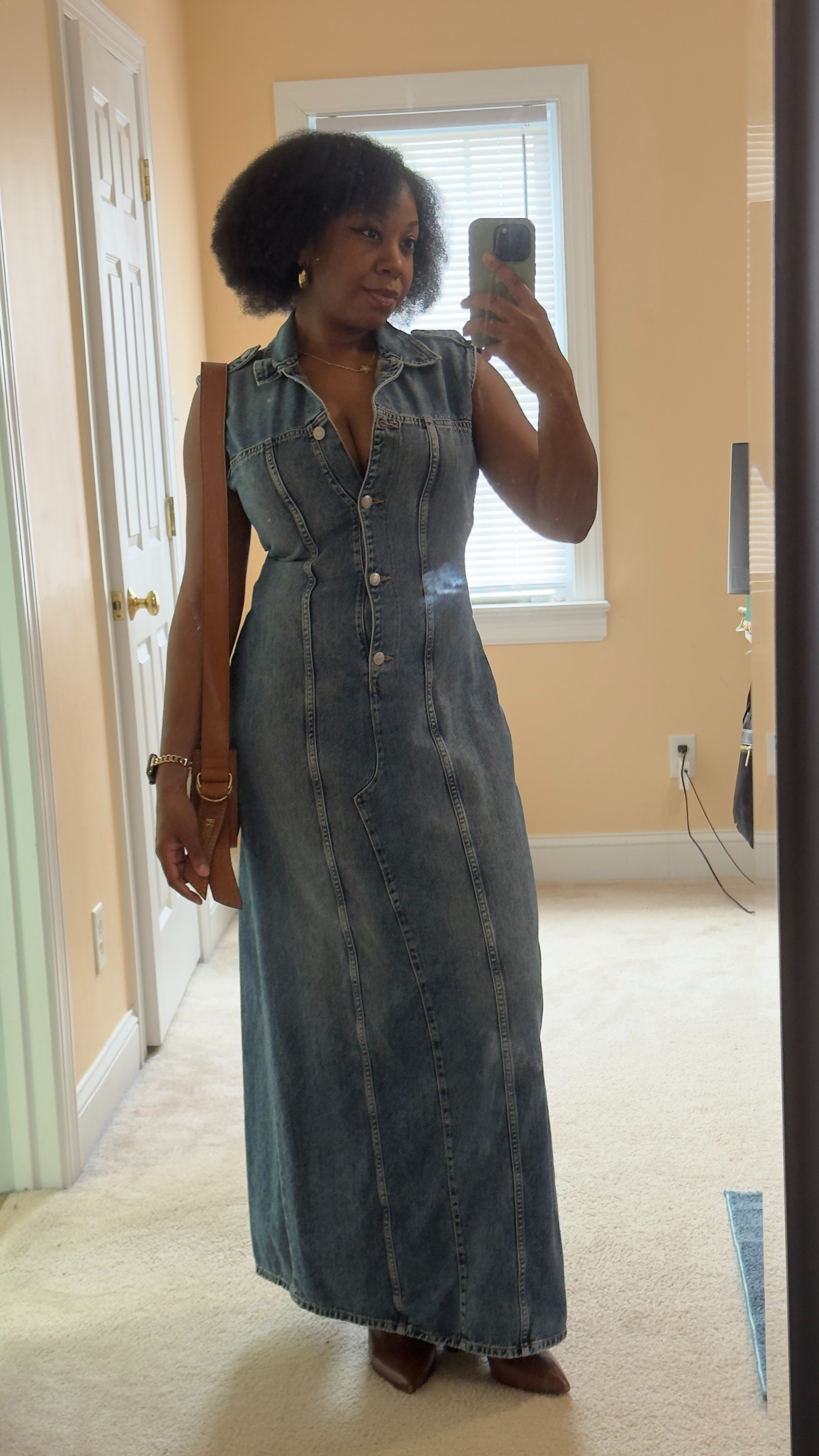 Denim dresses are underrated. This one from Zara has been heavy in my functional wardrobe rotation for the past few years. Fuller bust fashion. Summer/Fall Fashion 

 #LTKootd #LTKSeasonal #LTKPetite