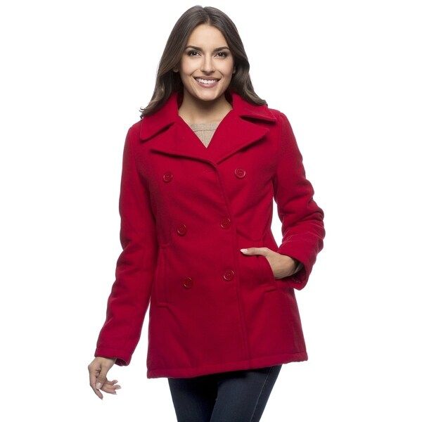 Excelled Women's Double Breasted Pea Coat | Bed Bath & Beyond
