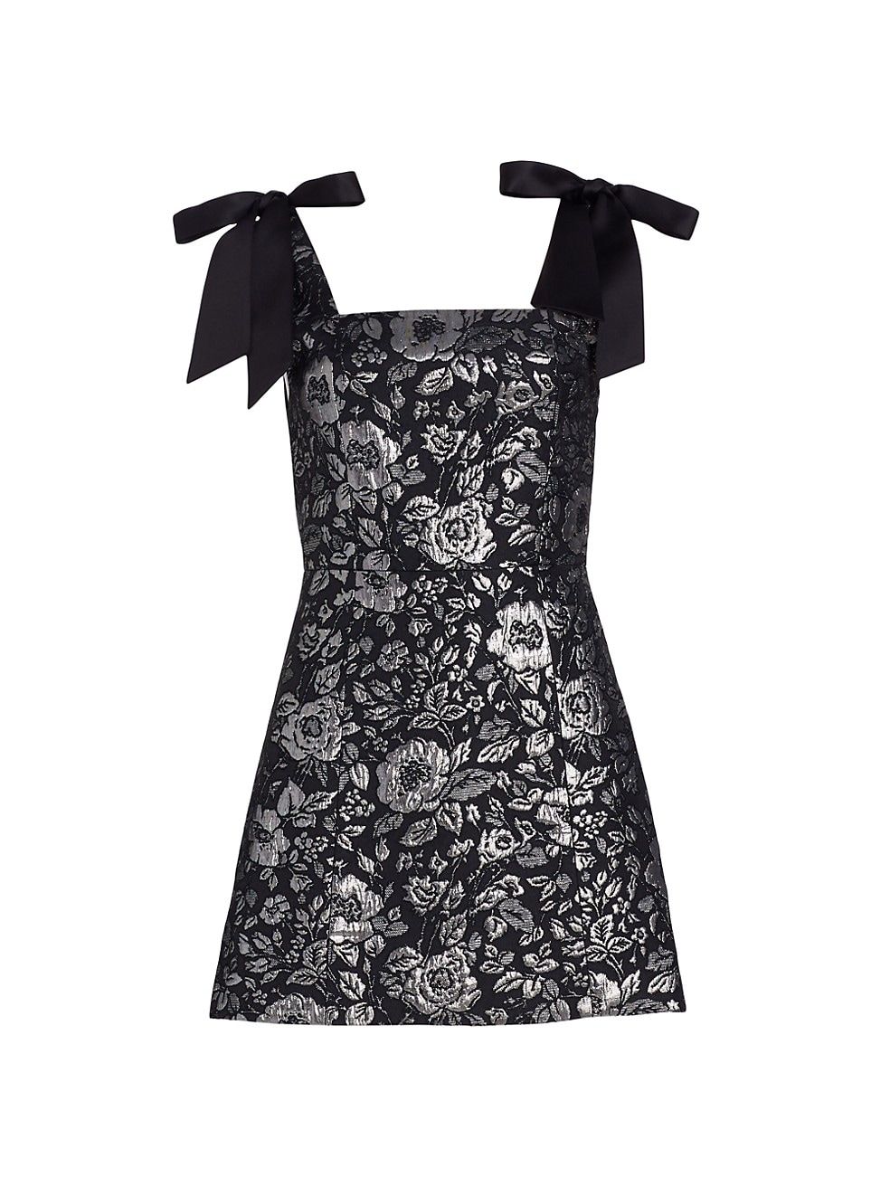 Maryann Metallic Jacquard Tie-Shoulder Minidress | Saks Fifth Avenue