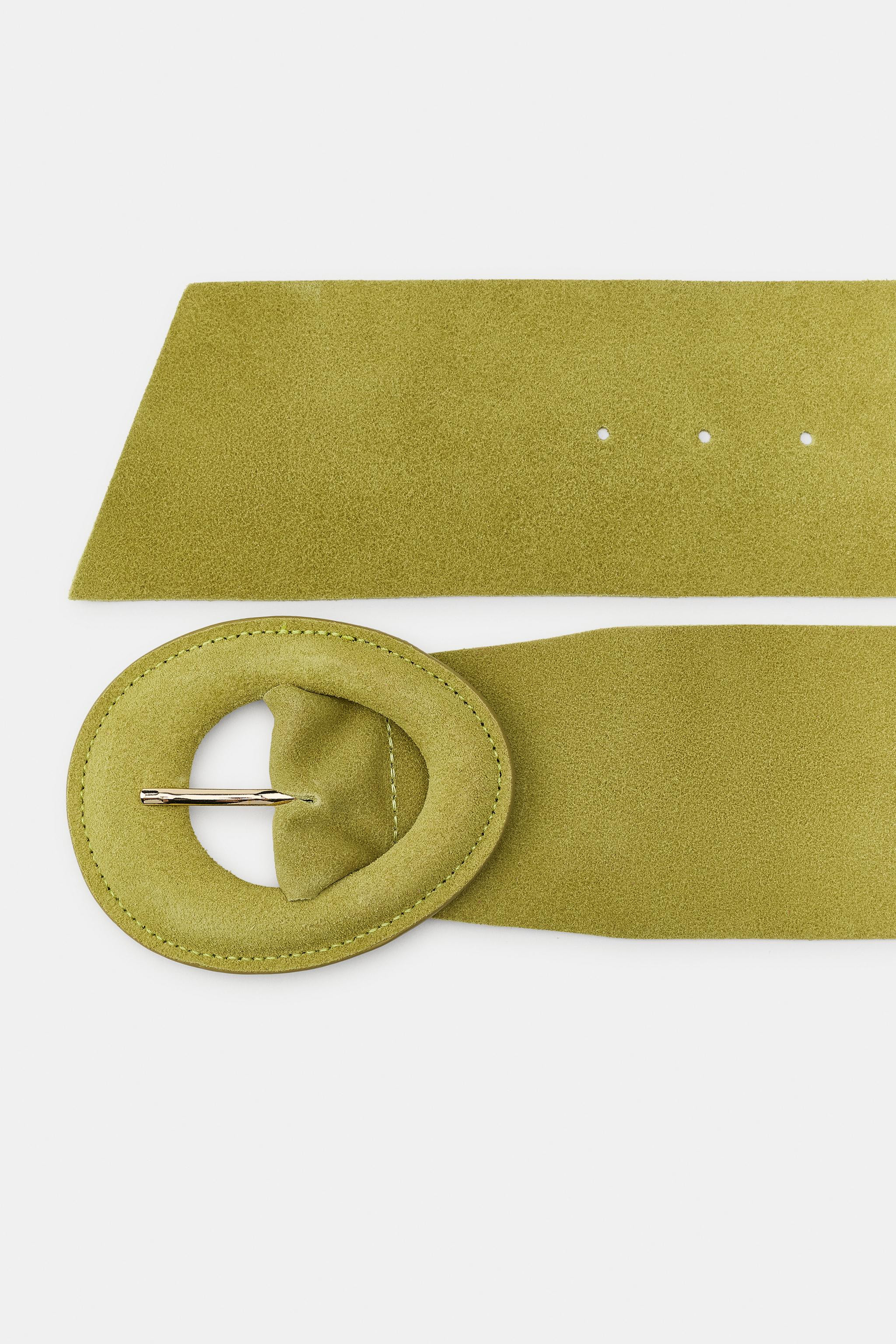 100% SUEDE LEATHER BELT WITH LINED BUCKLE | Zara UK